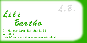 lili bartho business card